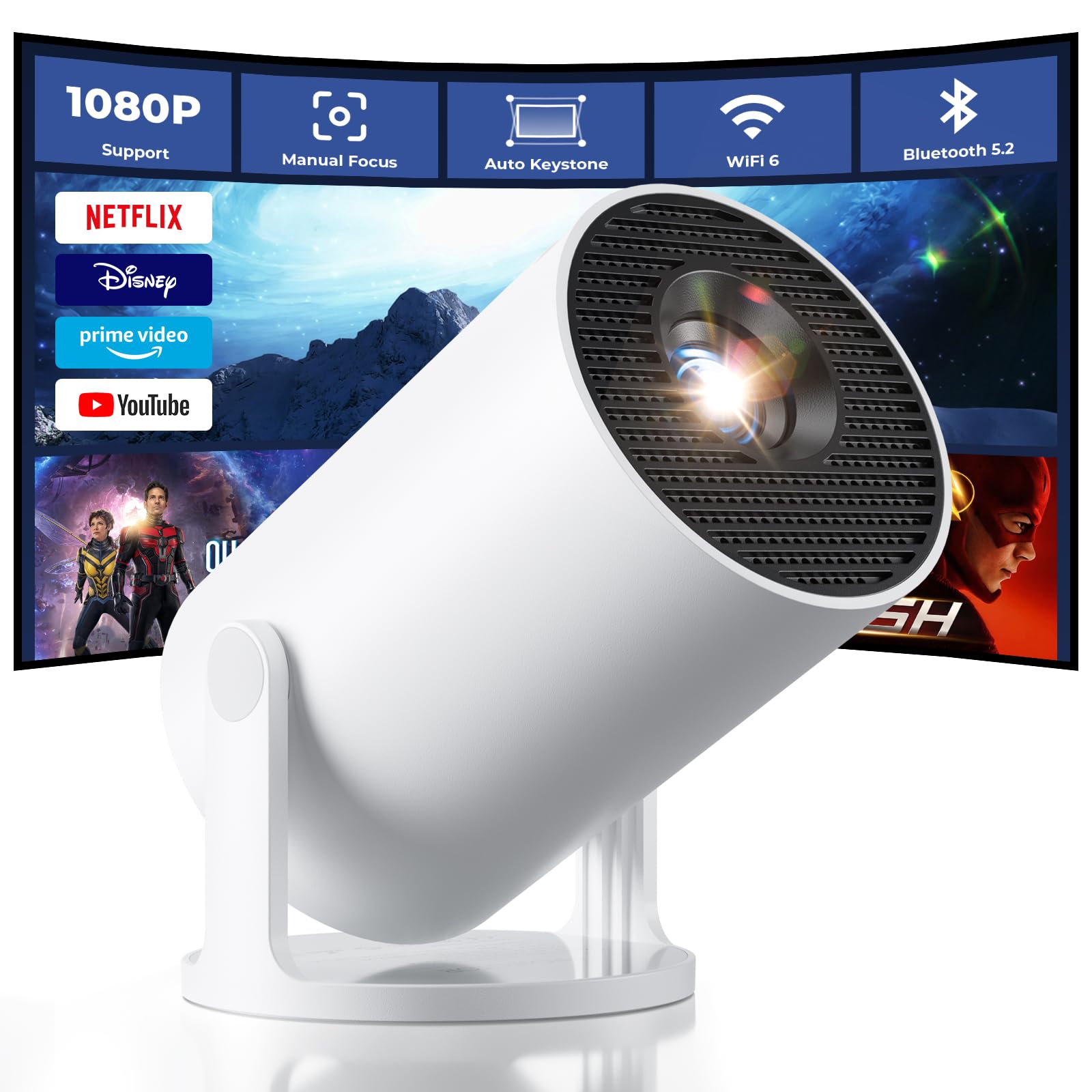Portable Smart Mini Projector for Home & Outdoor Use