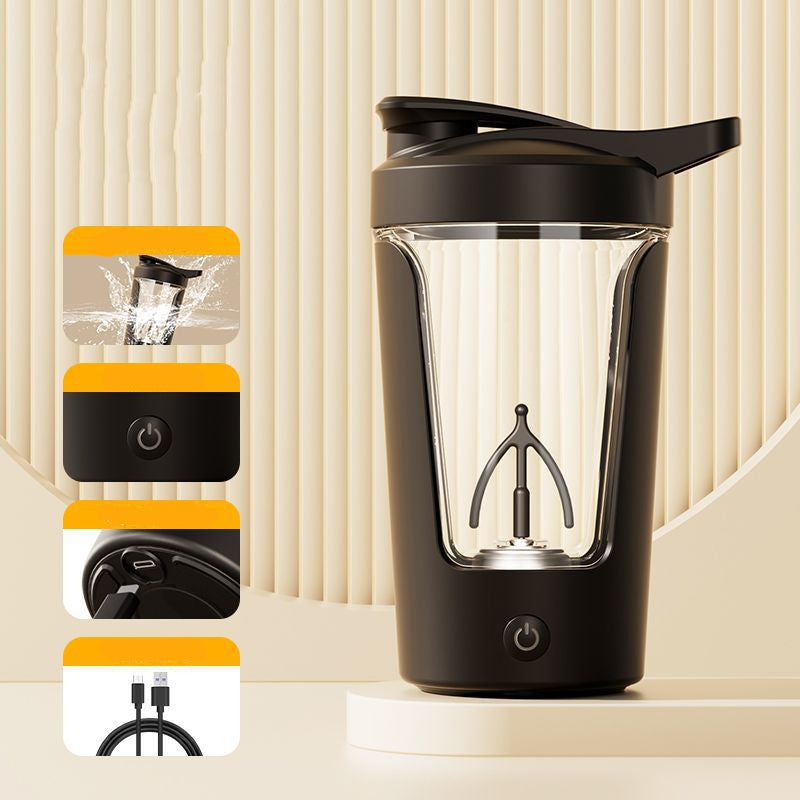 Electric Protein Shaker Bottle 400ml – Automatic Mixing Cup with USB Recharge