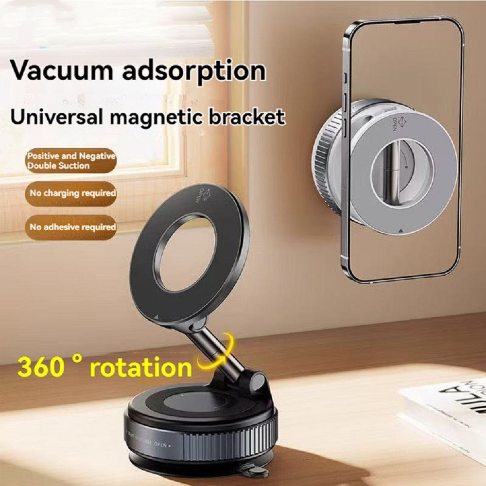 Vacuum Magnetic Phone Mount – Strong Suction Car Holder for iPhone & Android